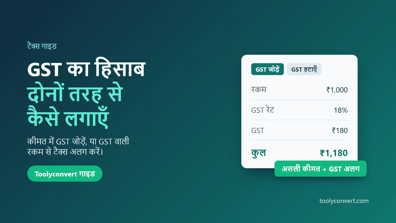 GST का हिसाब कैसे लगाएँ: कीमत में GST जोड़ें या कुल रकम से हटाएँ article