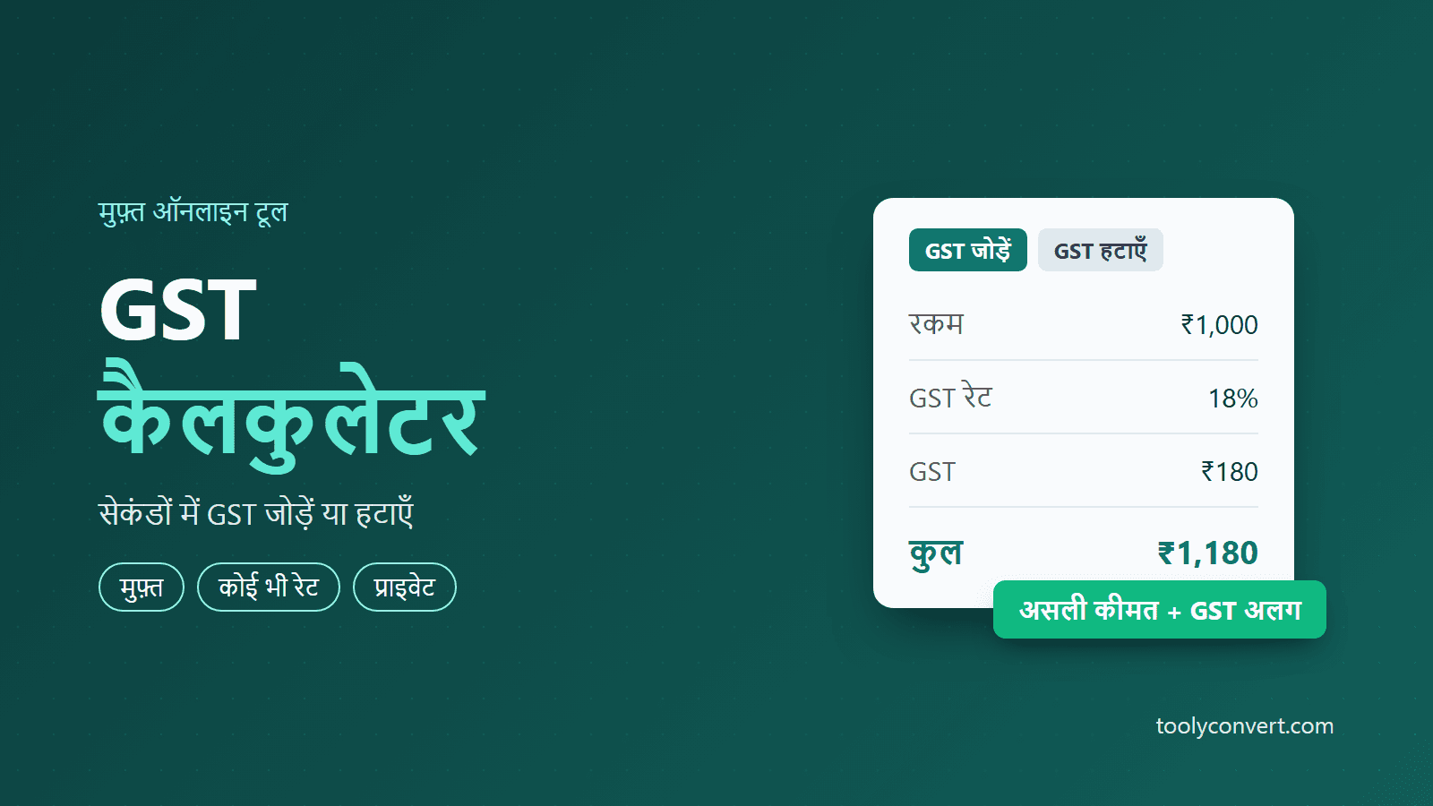 GST कैलकुलेटर tool
