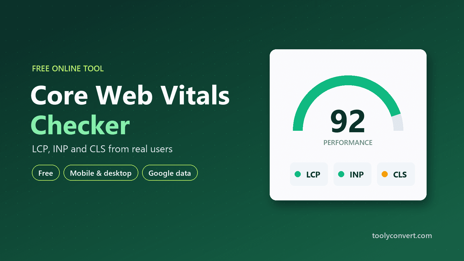 Core Web Vitals Checker tool