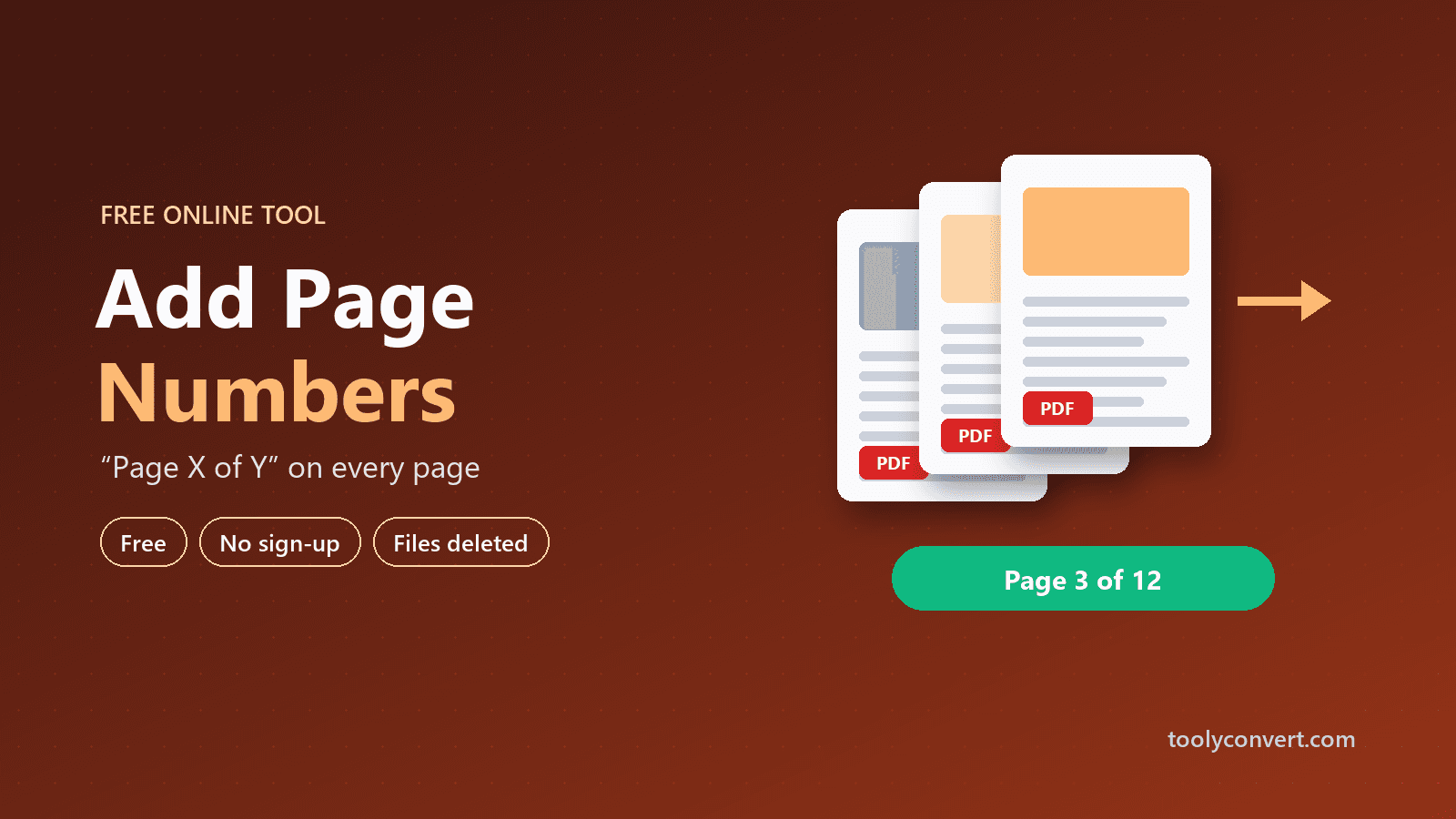 Add Page Numbers to PDF tool