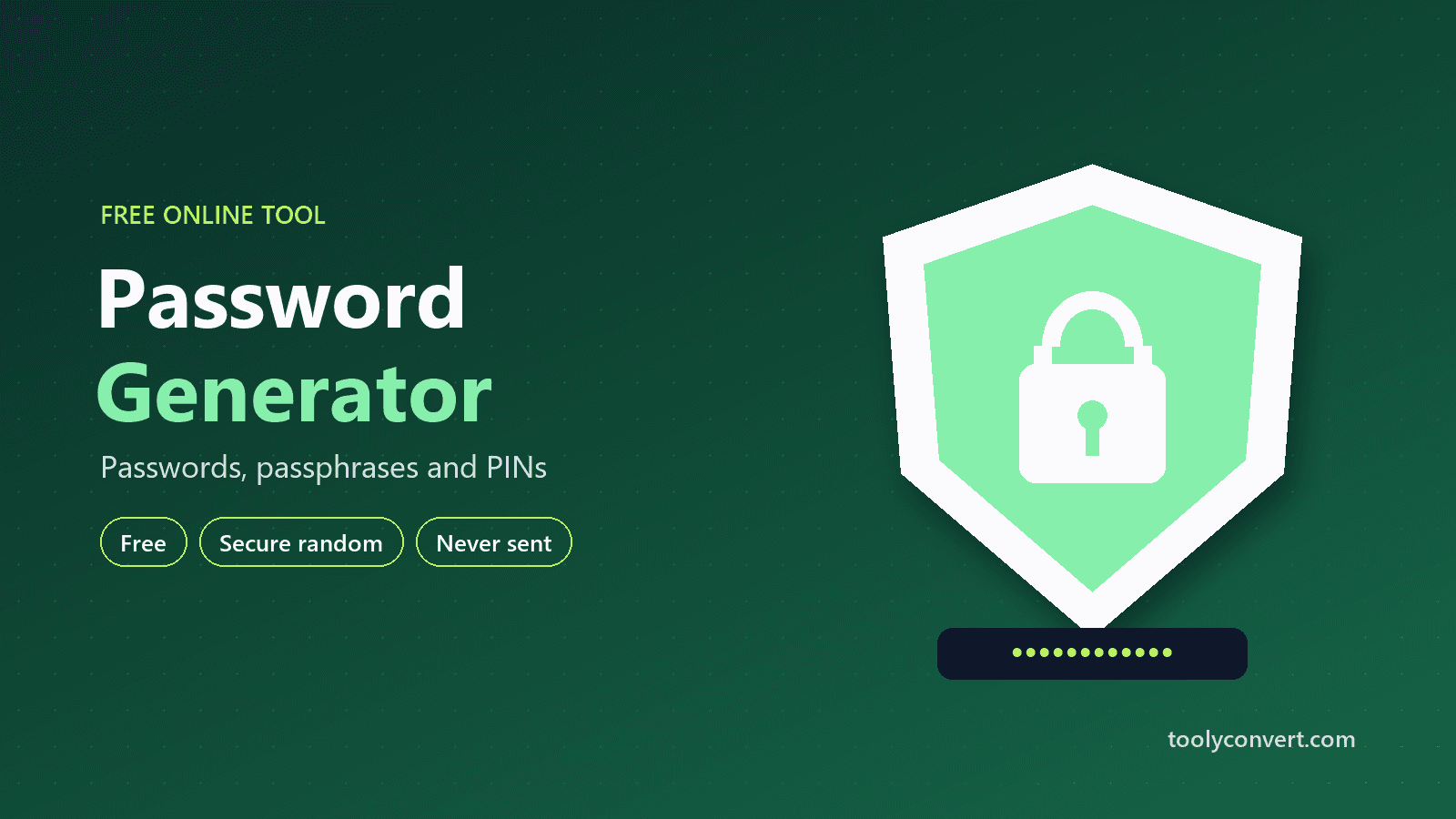Password, Passphrase & PIN Generator tool