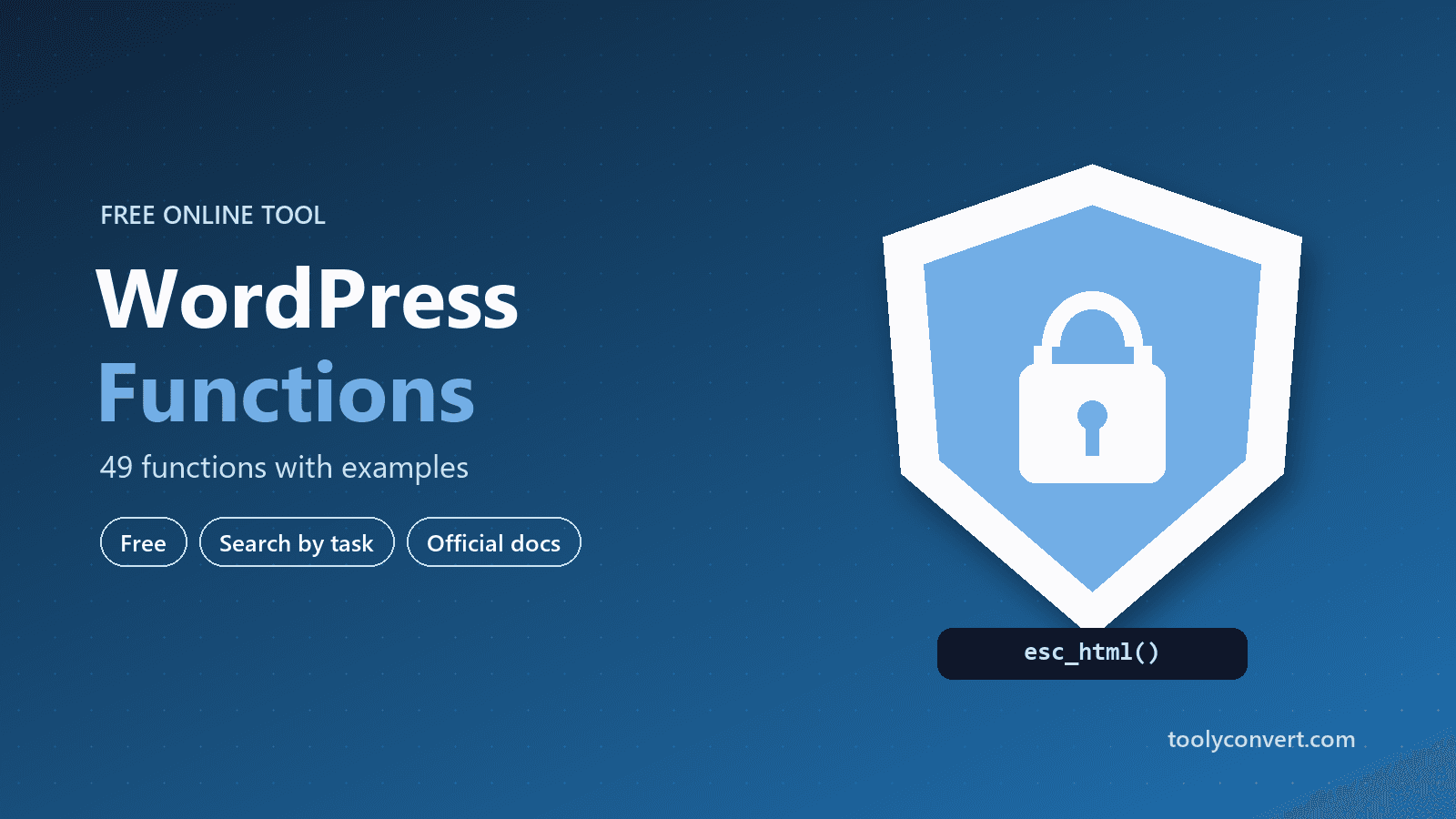 WordPress Functions Reference tool