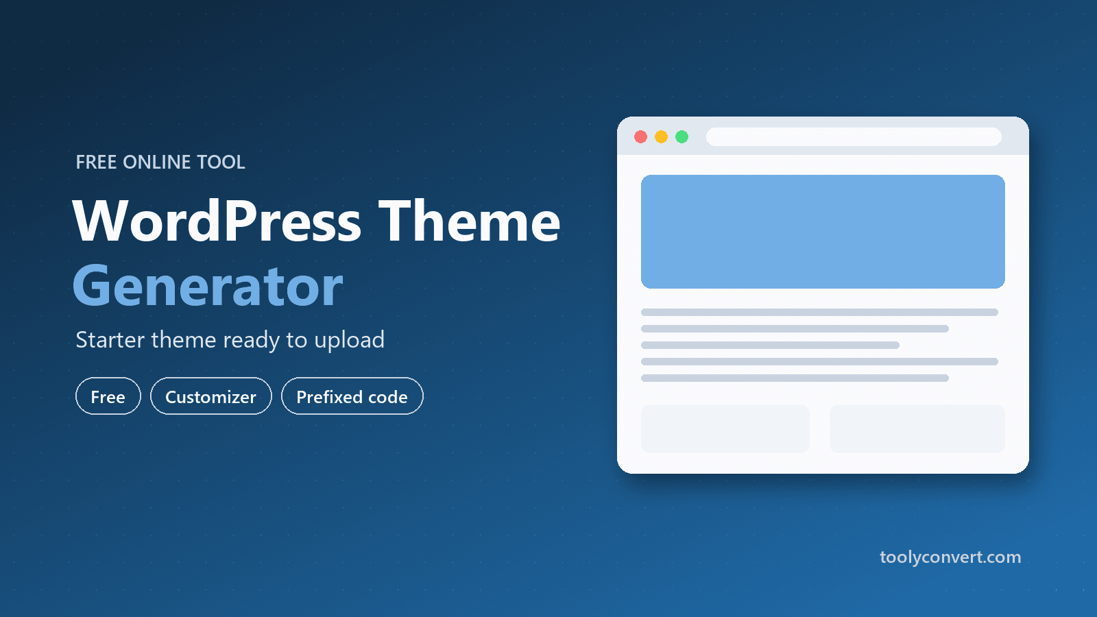 WordPress Theme Generator – Starter Theme ZIP tool