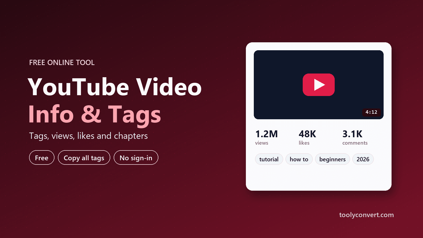YouTube Video Info & Tag Extractor tool